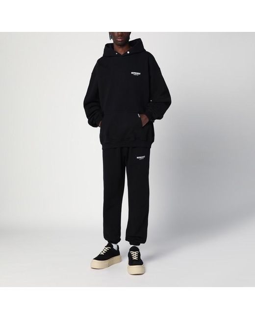 Felpa con cappuccio over nera di Represent in Black da Uomo
