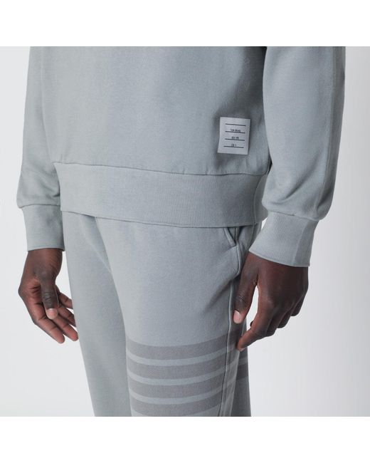 Thom Browne Gray Cotton Hooded Sweatshirt for men