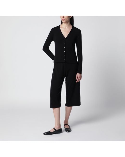 The Row Black Cotton Cardigan