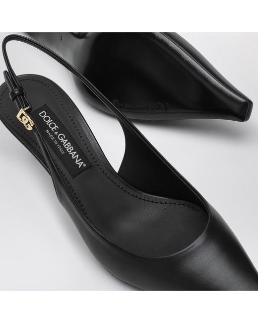 Escarpin Slingback Noir En Cuir Dolce & Gabbana en coloris Black