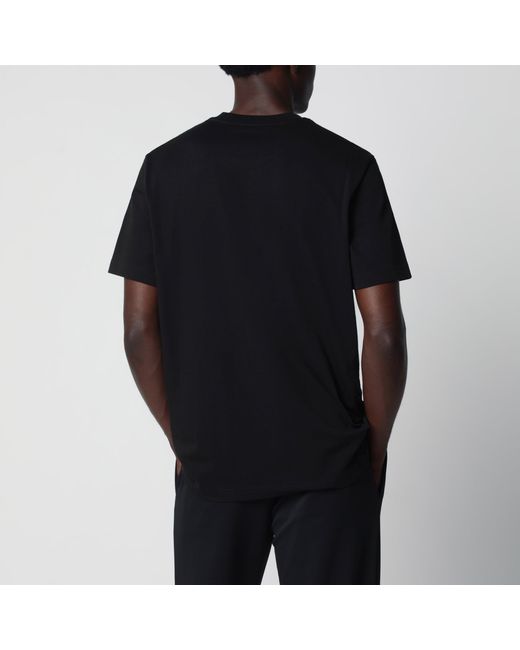 Moncler Black Cotton Jersey T-Shirt With Logo Patch for men