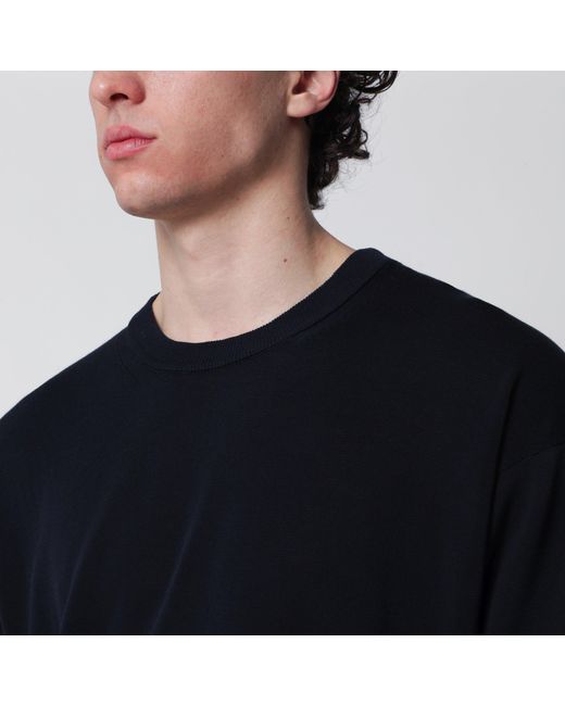 Roberto Collina Black Cotton Knit T-Shirt for men