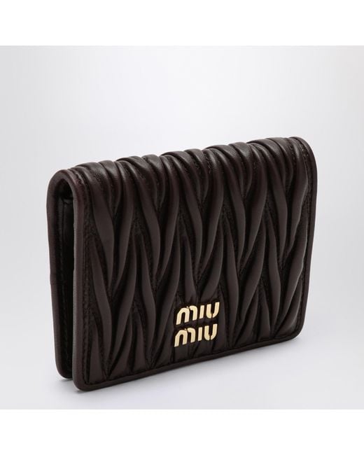 Miu Miu Black Nappa Leather Matelasse Wallet