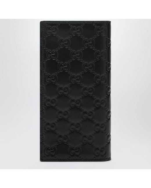 Gucci Black Gg Emblem Long Wallet for men