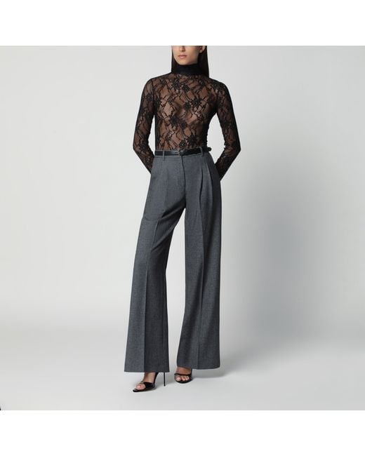 ANDAMANE Gray Wide-Leg Trousers