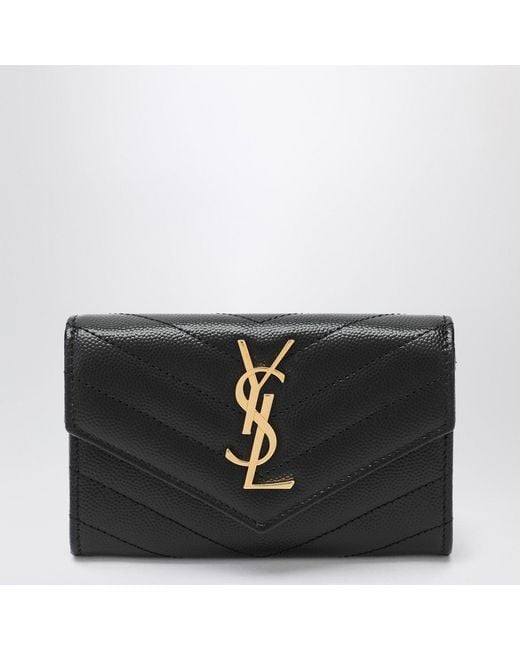 Saint Laurent Black Monogram Envelope Small Wallet