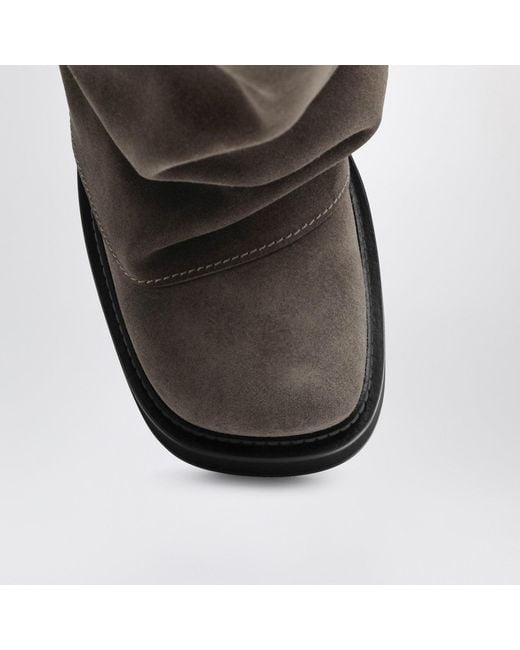 The Attico Brown Robin Taupe Suede Combat Boots