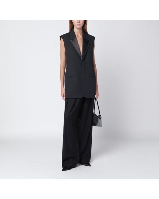 AMI Black Anthracite Wool Vest