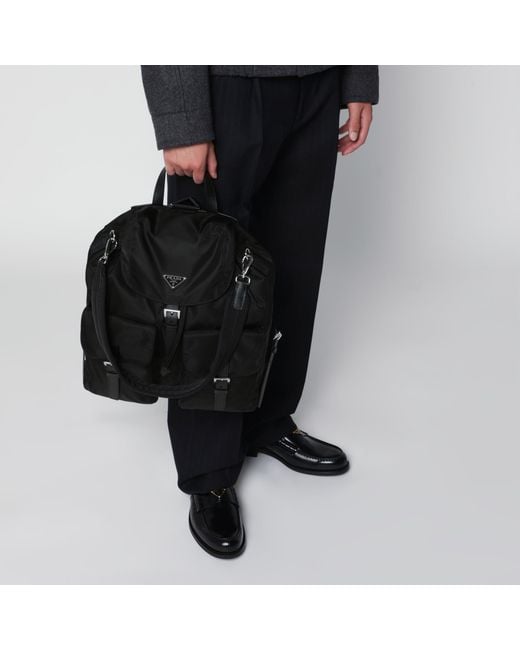 Prada Black Large Re-Nylon Backpack for men