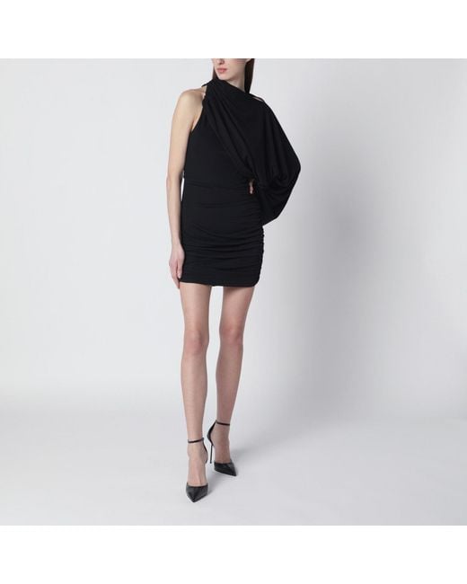 ANDAMANE Black One-Shoulder Mini Dress