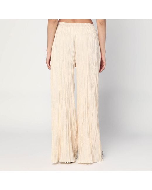MKDT STUDIO Natural Pinola Atelier Pleated Fabric Ivory Trousers