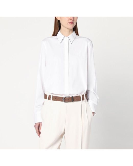Camicia bianca in cotone di Brunello Cucinelli in White