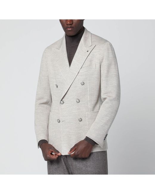 Tagliatore Multicolor Doublebreasted Woolblend Jacket for men