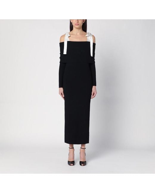 Abito midi con fiocchi di ROTATE BIRGER CHRISTENSEN in Black