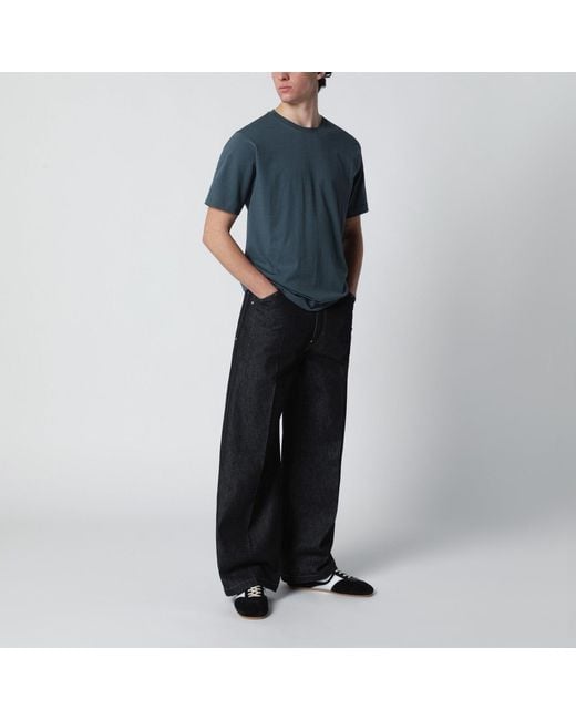 Dries Van Noten Blue Petrol Cotton Tshirt for men