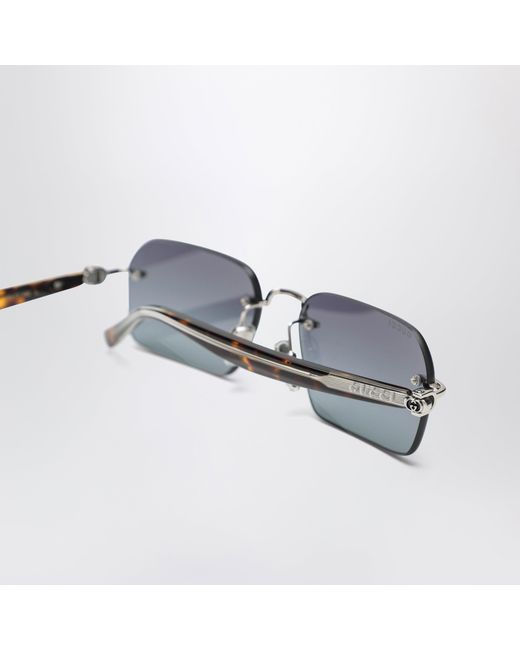 Gucci Metallic Tone Rectangular Sunglasses