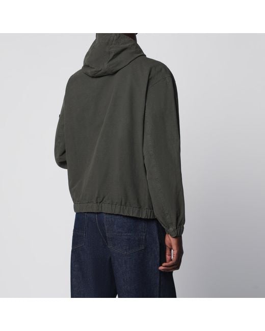 Stone Island Black Anthracite Cotton Zip-Up Jacket for men