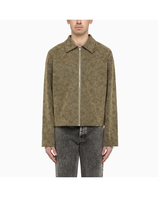 Séfr Green Moss-coloured Bardem Jacket In Synthetic Suede for men