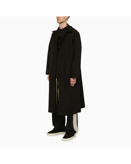 Fear Of God Black Wool Trench Coat With High Collar for men
