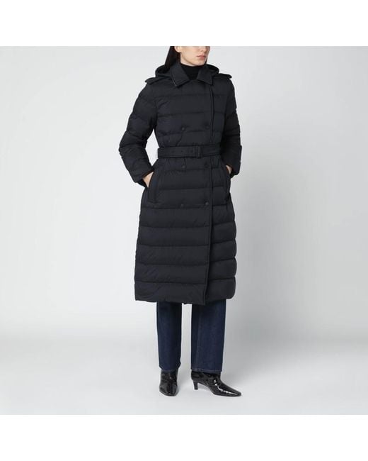 Manteau Matelassé Croisé Avec Ceinture Burberry en coloris Black