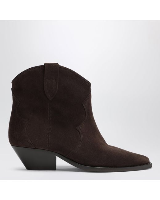 Isabel Marant Black Dewina Suede Cowboy Boots