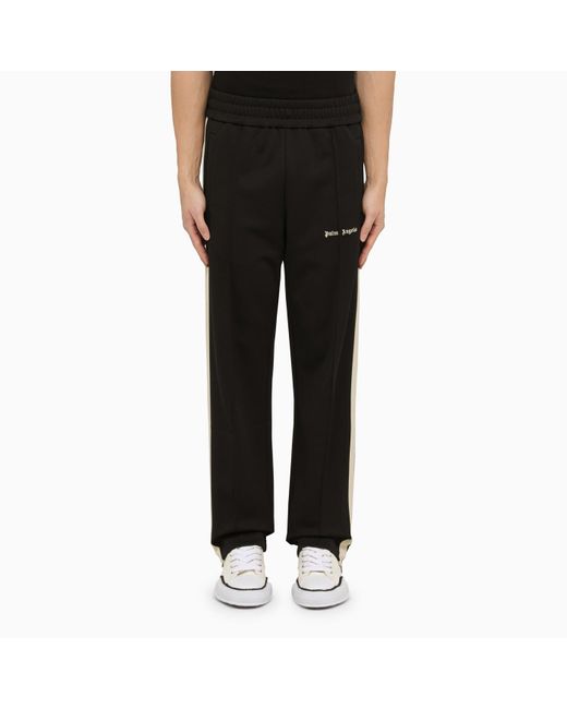 Palm Angels Black Jogging Trousers With Bands for men
