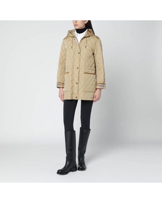 Burberry Natural Quilted Nylon Coat