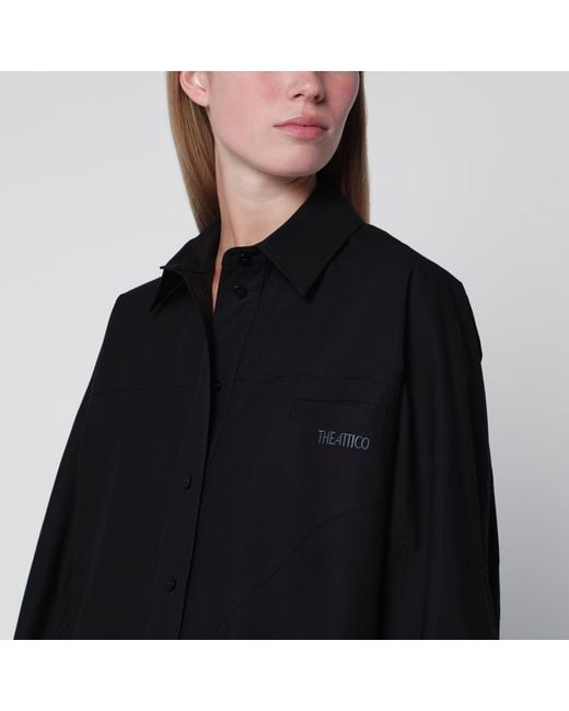 The Attico Black Cotton Shirt With Logo
