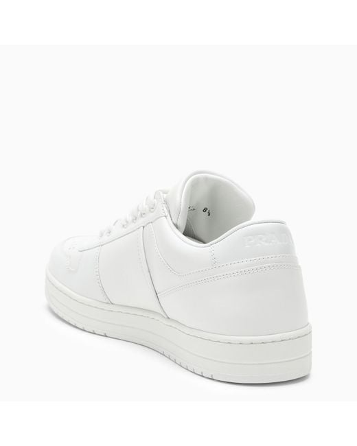 Prada White Leather Downtown Sneakers - White for men