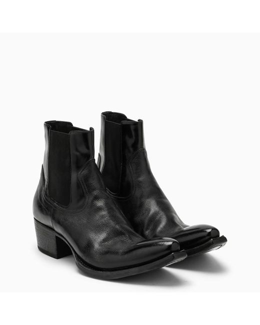 Prada Black Leather Low Boot - Black for men