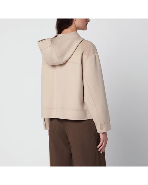 Weekend by Maxmara Natural Almond Wool Hooded Jacket