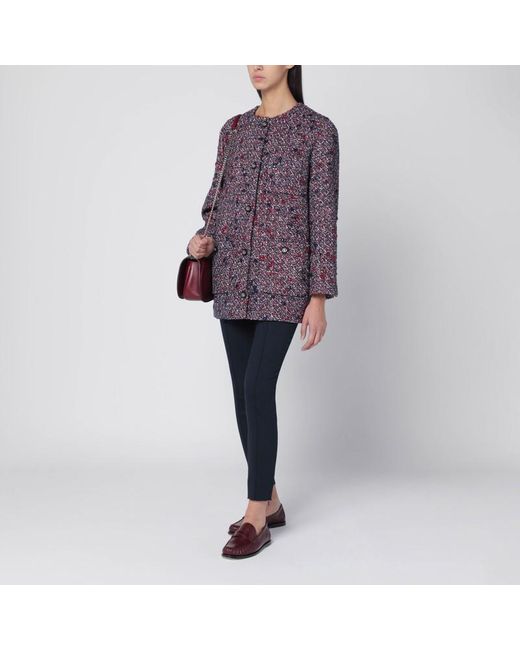 Giacca in lana bouclé e rossa di Gucci in Purple