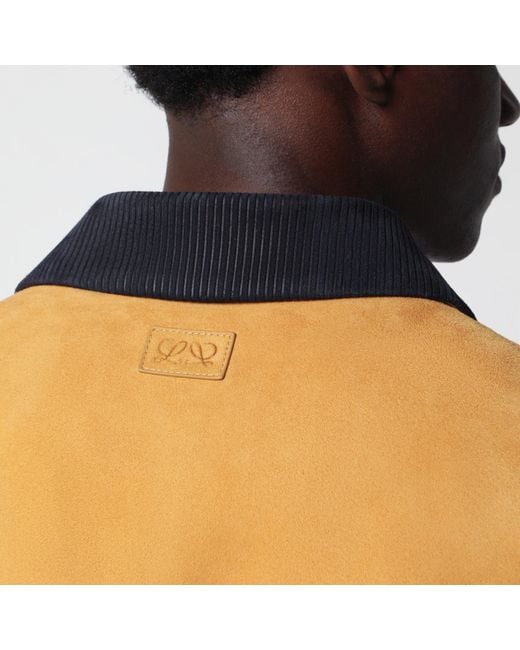 Loewe Orange Camel-coloured Suede Jacket for men