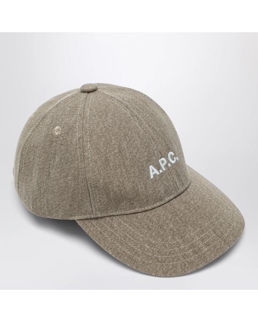A.P.C. Gray Charlie Baseball Cap Dark