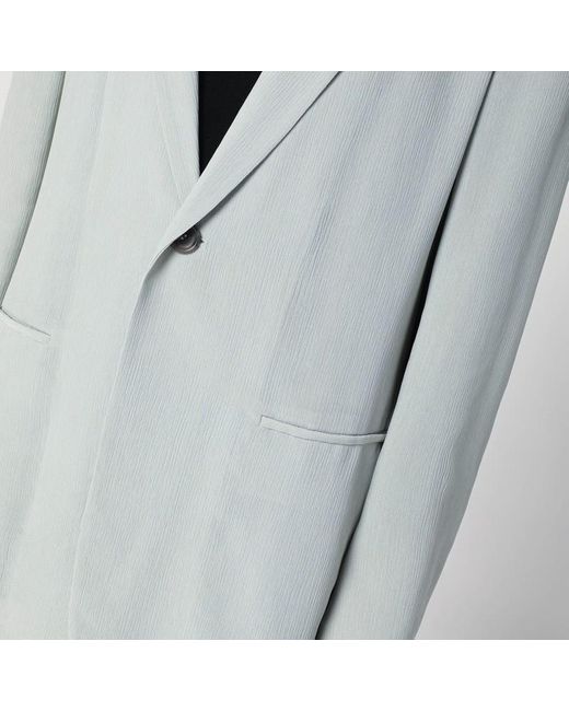 ジャケット a Ferretti Single-breasted Ice-colored jacket Alberta Ferretti Single-Breasted Ice-Colored Jacket in Grey