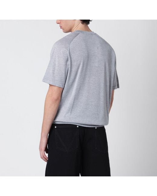 Maison Kitsuné Gray Mélange Fox Head Wool Sweater for men
