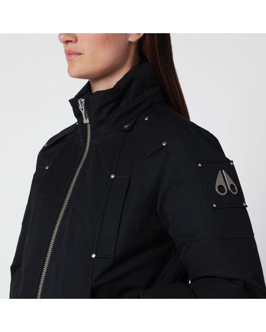 Moose Knuckles Black Original Debbie Cotton Bomber Jacket