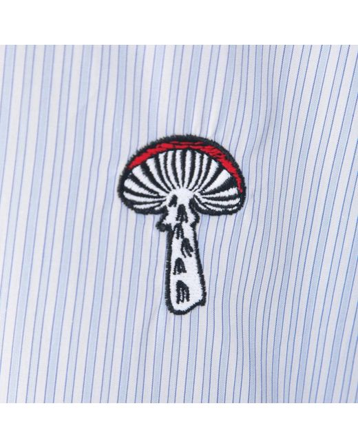 Bottega Veneta White Striped Cotton Poplin Shirt for men
