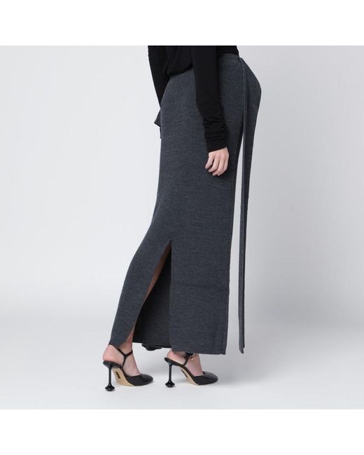 Entire studios Black Long Wool Skirt