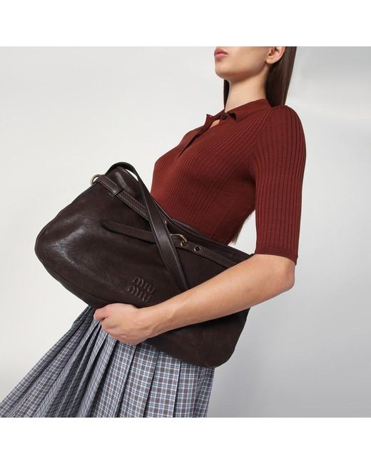 Sac Aventure Medium Couleur Ronce Miu Miu en coloris Black