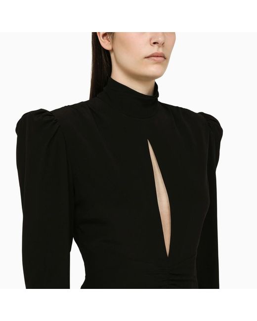 Miniabito drappeggiato in seta di Alessandra Rich in Black
