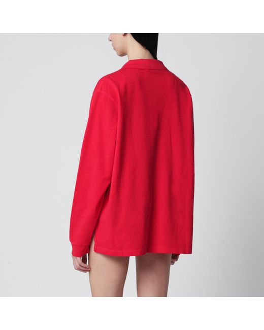 Prada Red Cotton Piqué Polo