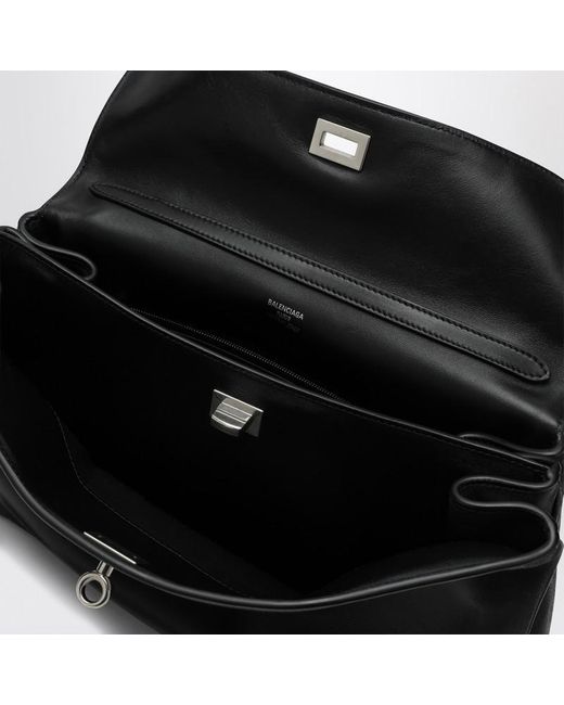 Balenciaga Black Schwarze Tasche Aus Glattem Kalbsleder Medium Rodeo