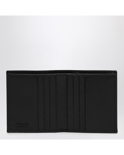 Prada Black Wallet In Nylon E Saffiano for men