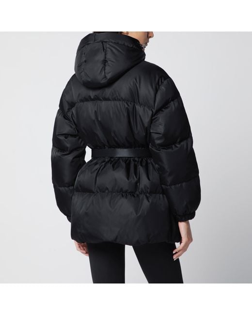 Prada Black Re-Nylon Hooded Padded Jacket With Front Pouch