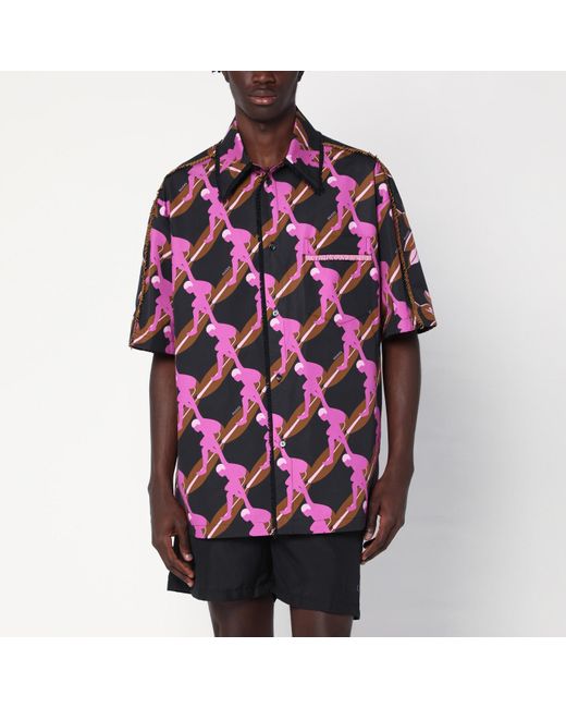 Gucci Red Printed Cotton Shirt for men