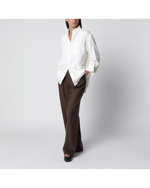 Loro Piana Brown Check-Pattern Trousers