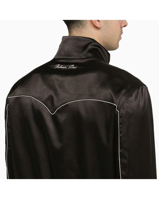 Balmain Schwarze Beidseitig Tragbare Bomberjacke Mit Sternen in Black für Herren