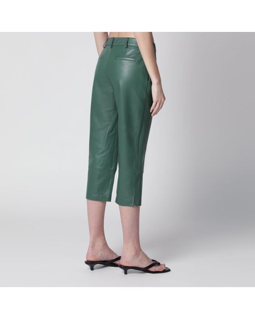 Frankie Shop Green Olivet Wide-Leg Faux Leather Pants