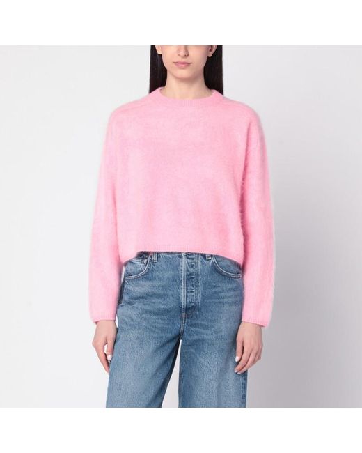 Maglione in cashmere spazzolato di Soft Goat in Pink